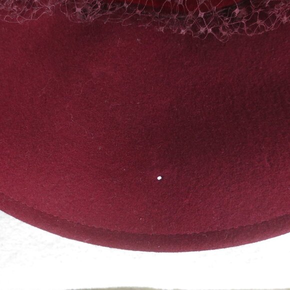 Sonni SF Hat 40s Vintage Wine Picture Net Doeskin Wool Wide Brim by Bollman OS main image 4